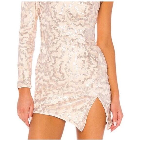 Michael Costello x Revolve Fabian Dress One Shoulder Sequence Small New Aa24 - Picture 7 of 12